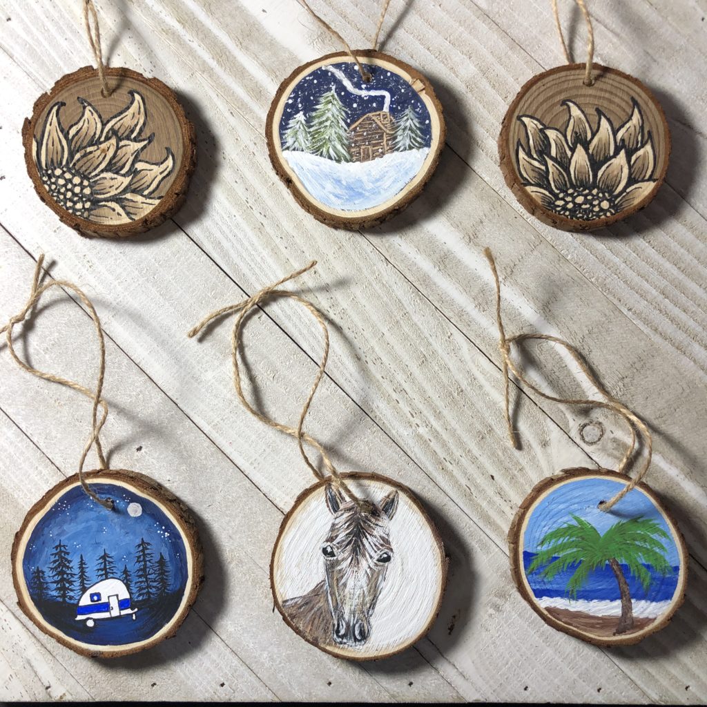 Hand Painted Wood Ornaments for Christmas