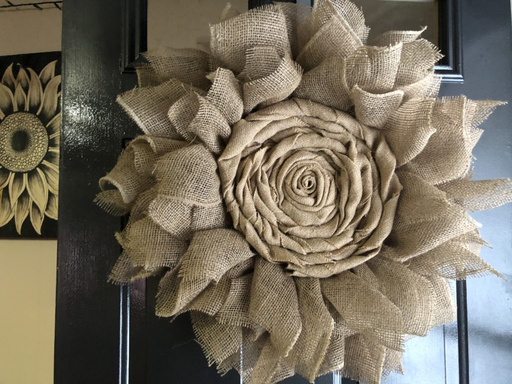 Burlap Sunflower Wreathe