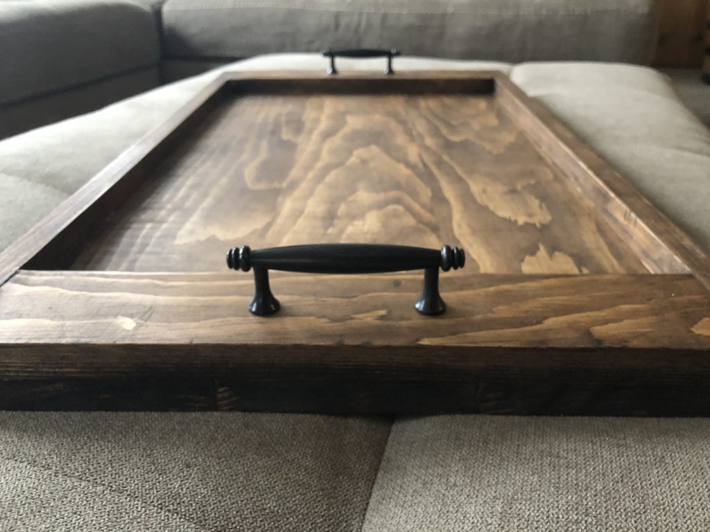 finished wood serving tray
