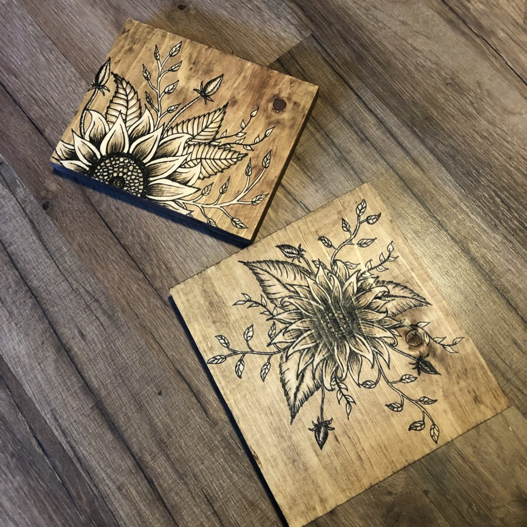 sunflower stain art wood sign