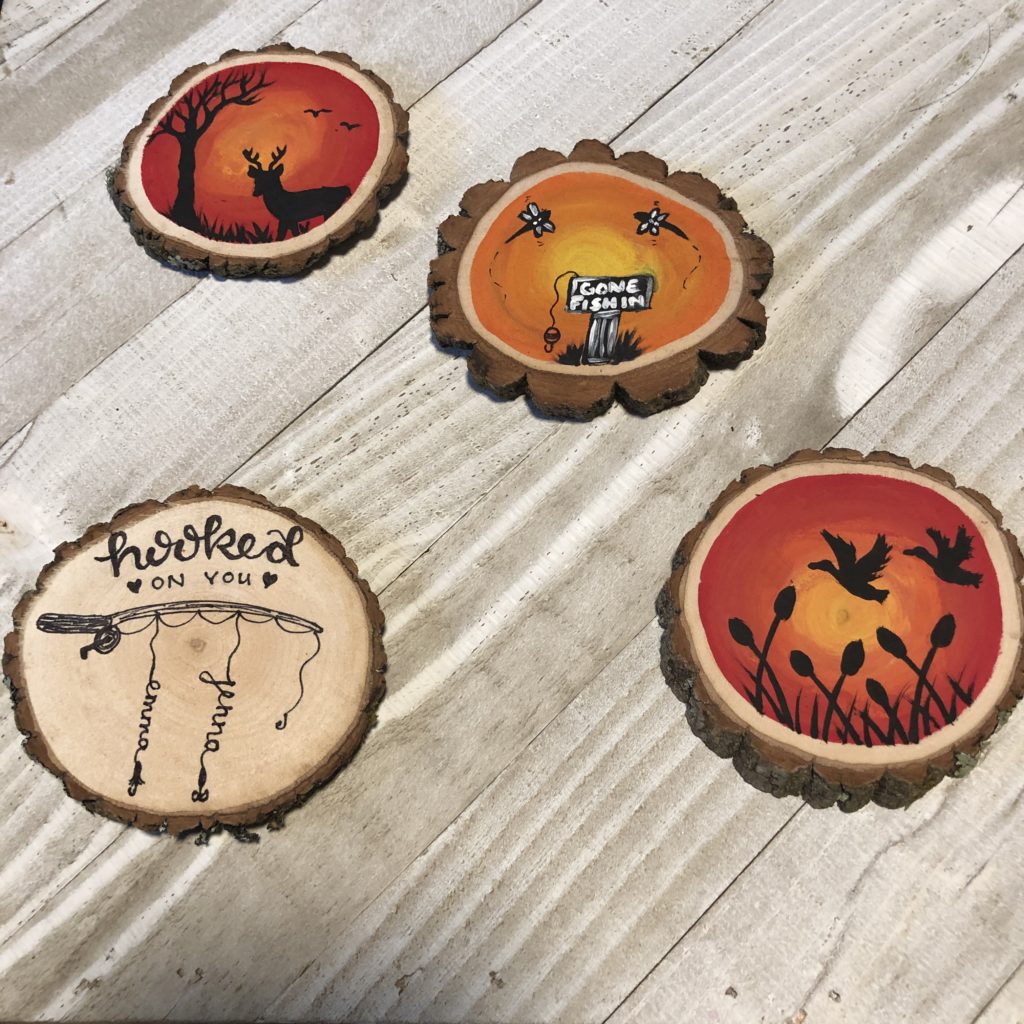 fathers day wood slice painted magnets