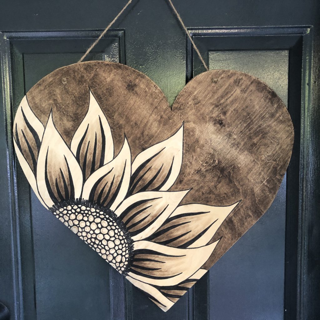 Sunflower Heart Door Hanger