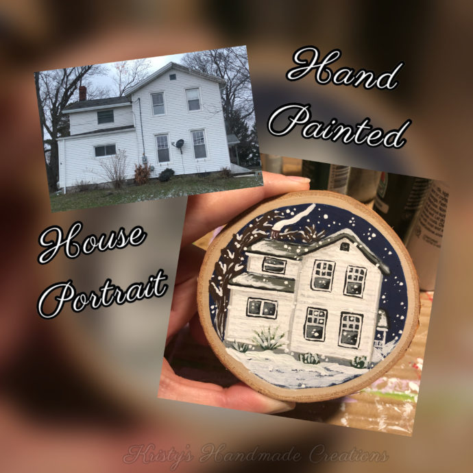 Custom Hand Painted House Wood Slice Ornaments - Image 5