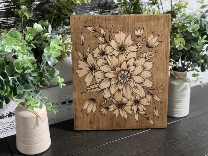 Floral Wood Sign Art - Choose Your Flowers - Image 7