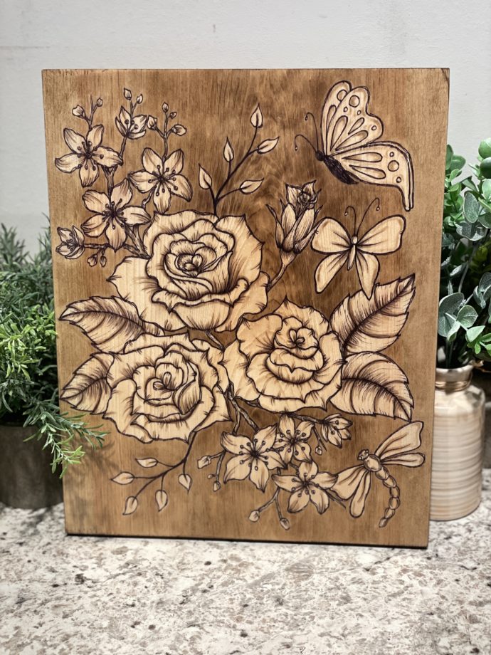 Floral Wood Sign Art - Choose Your Flowers - Image 3