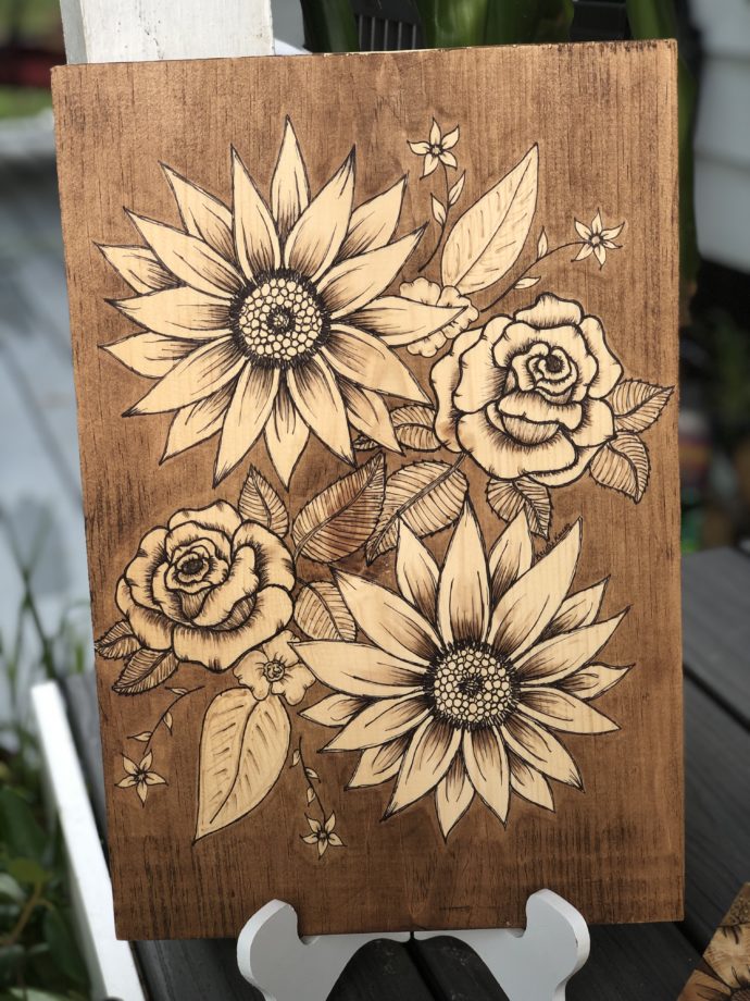 Floral Wood Sign Art - Choose Your Flowers - Image 9