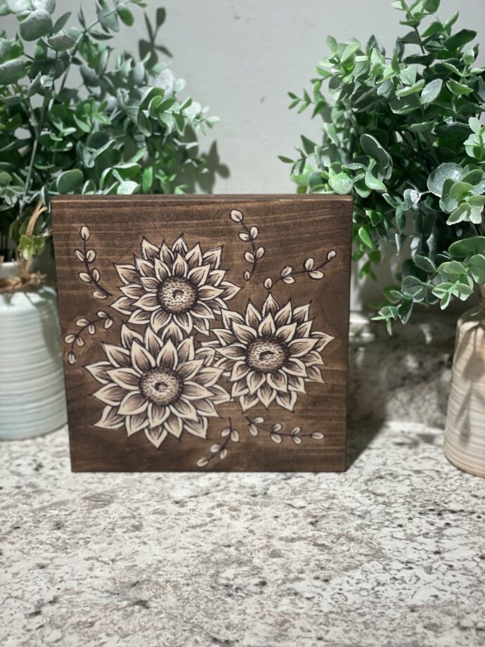 Floral Wood Sign Art - Choose Your Flowers - Image 14