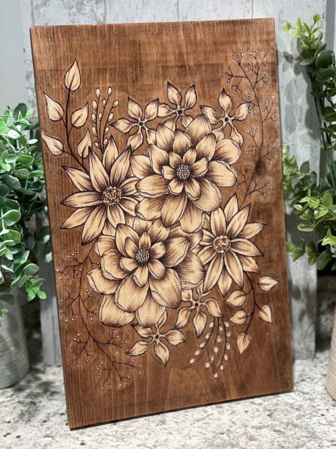 Floral Wood Sign Art - Choose Your Flowers - Image 2