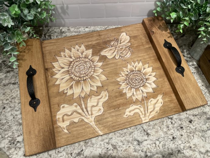 Sunflowers and Bee Serving Tray