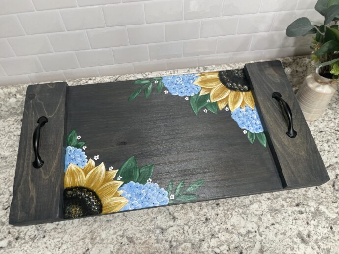 Sunflowers and Hydrangeas Serving Tray - Image 4