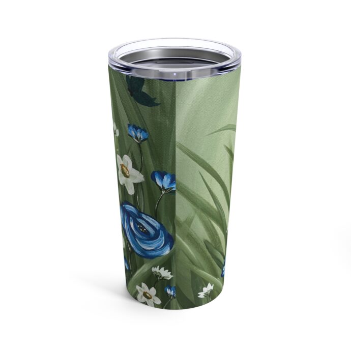 Blue and White Florals Tumbler 20oz - Image 2