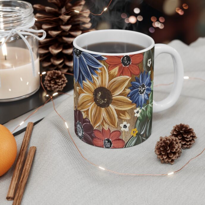 Colorful Floral Bouquet Mug 11oz - Image 4