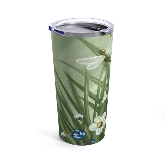 Blue and White Florals Tumbler 20oz - Image 3