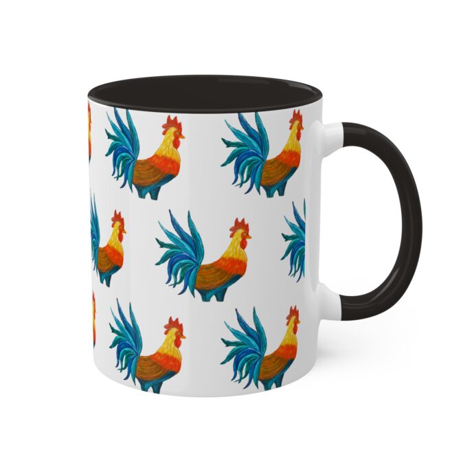 Colorful Rooster Mug 11oz - Image 4