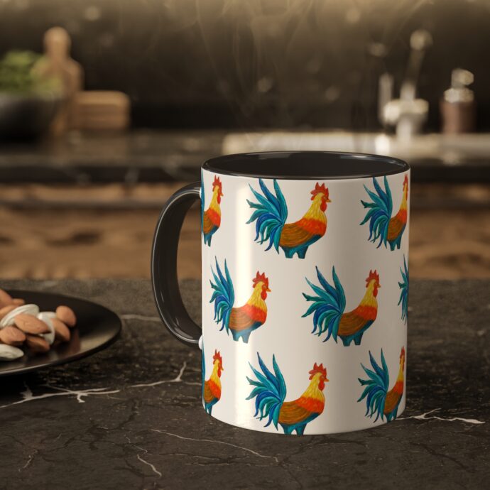 Colorful Rooster Mug 11oz - Image 6