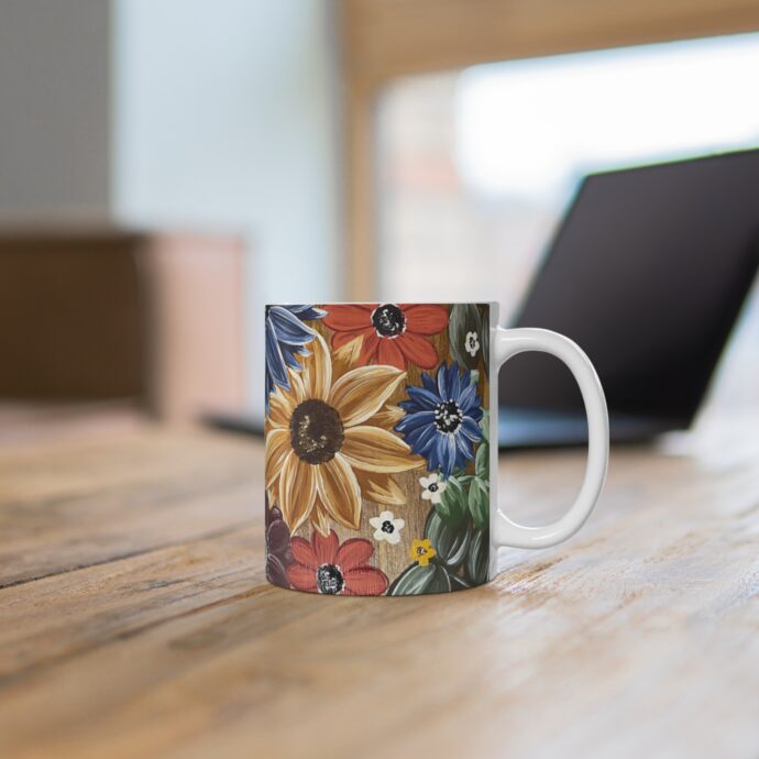 Colorful Floral Bouquet Mug 11oz - Image 6