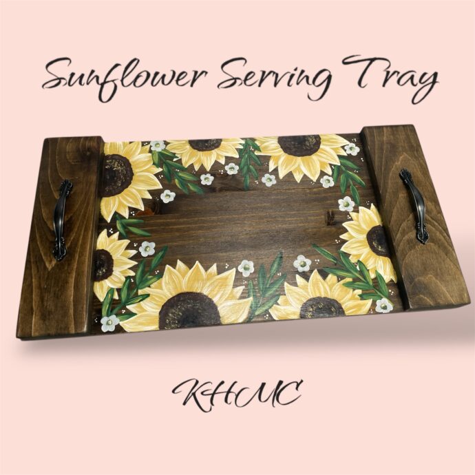 Sunflower Obsessed Floral Serving Tray