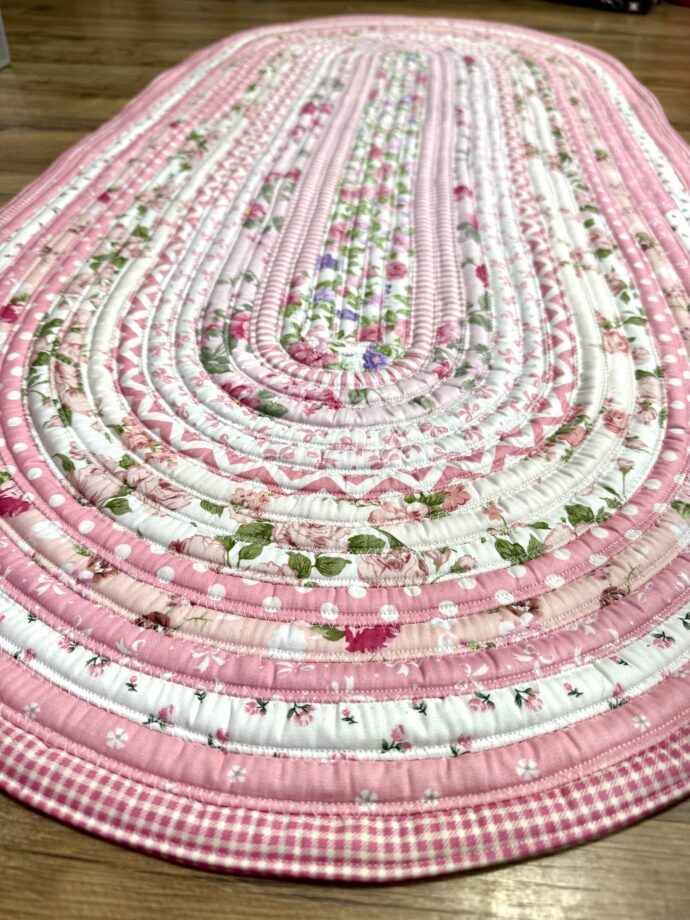 Pink Floral Fabric Rug *Made to Order* - Image 2