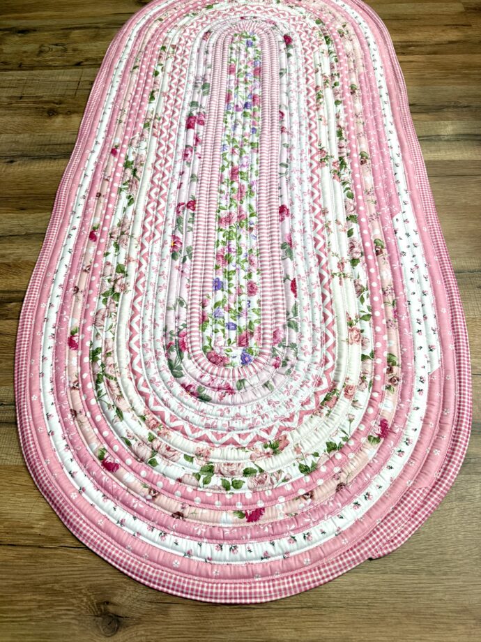 Pink Floral Fabric Rug *Made to Order* - Image 3