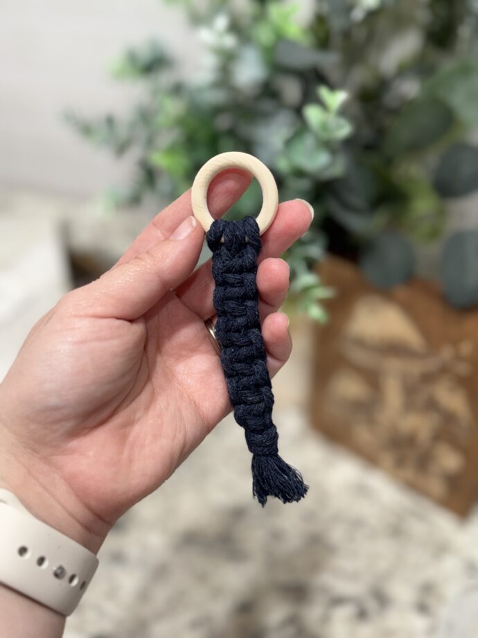 Dark Blue Macrame Keychain