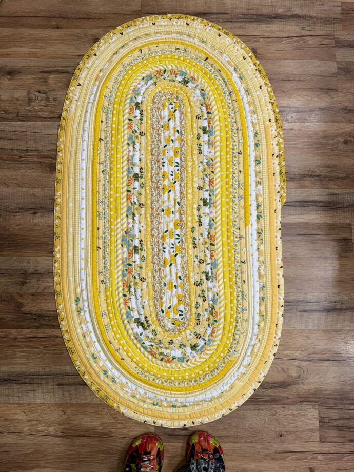 Yellow Floral Fabric Rug *Made to Order*