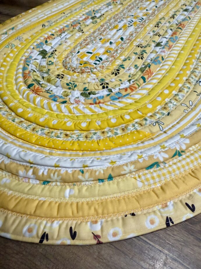 Yellow Floral Fabric Rug *Made to Order* - Image 3