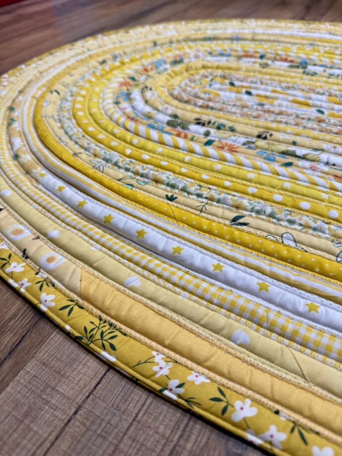 Yellow Floral Fabric Rug *Made to Order* - Image 2