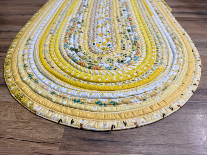 Yellow Floral Fabric Rug *Made to Order* - Image 4