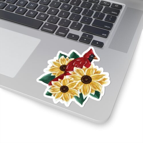 Sunflowers with Cardinal Sticker