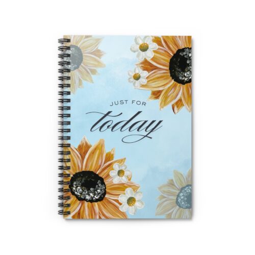 'Just for Today' Sunflower and Daisy Spiral Notebook