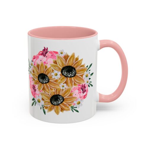 Sunflowers and Pink Hydrangeas Bunch Coffee Mugs