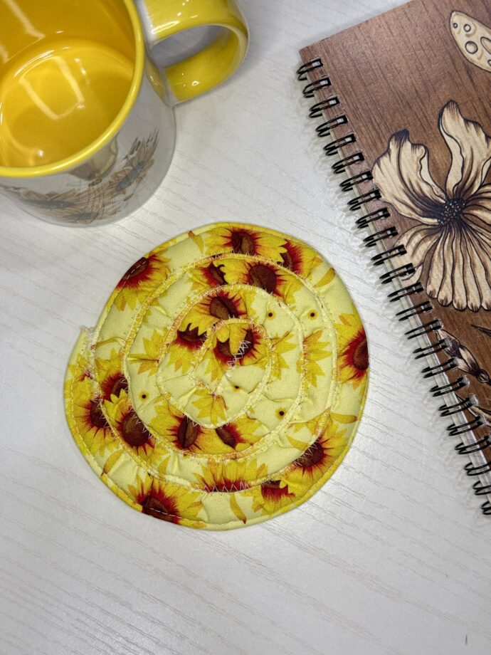Sunflower Floral Fabric Coaster