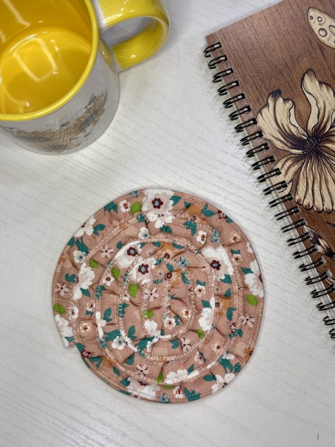 Pink Florals Fabric Coaster