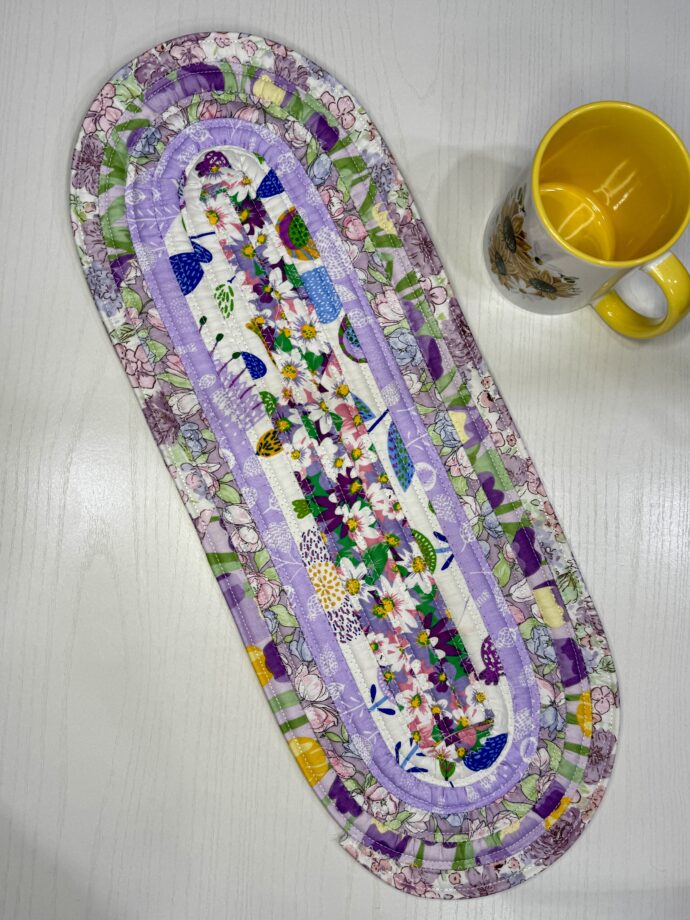 Spring Purple Florals Fabric Centerpiece #3