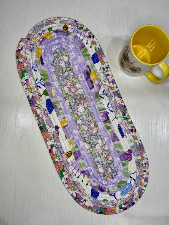 Spring Purple Florals Fabric Centerpiece #2