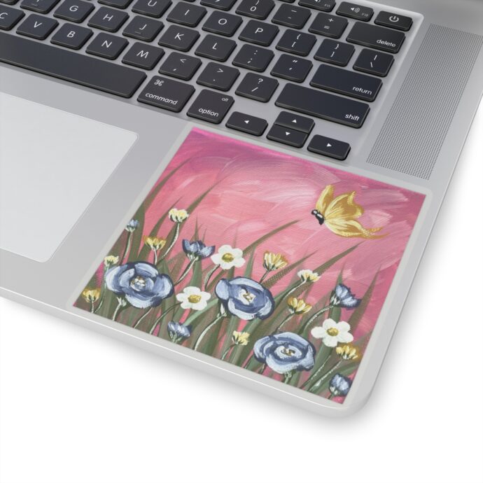 Pink Floral Painted Field Sticker - Image 4