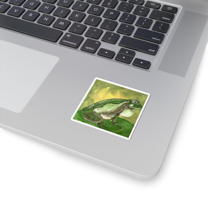 Green Frog Painted Sticker - Image 3