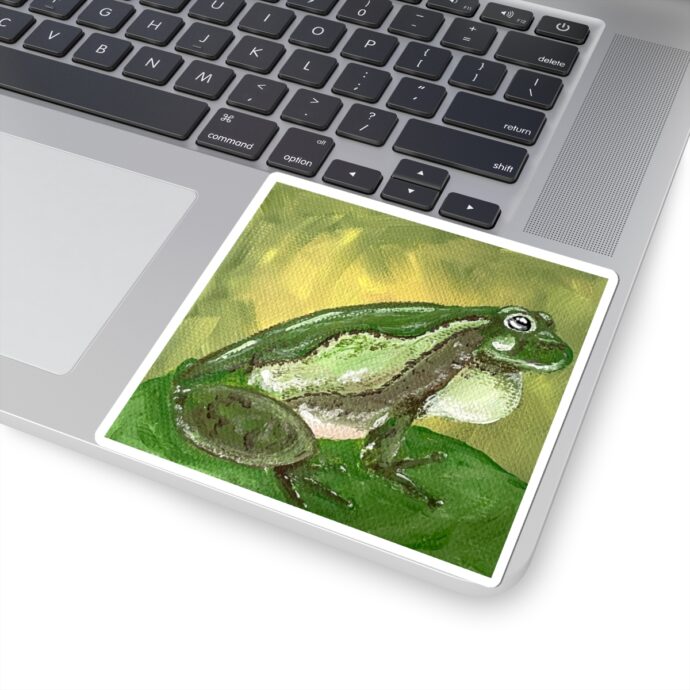 Green Frog Painted Sticker