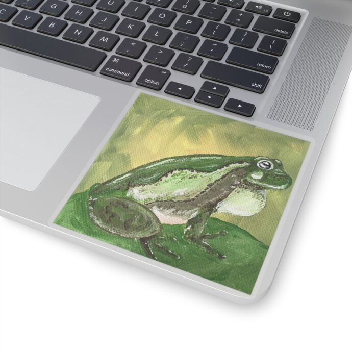 Green Frog Painted Sticker - Image 4