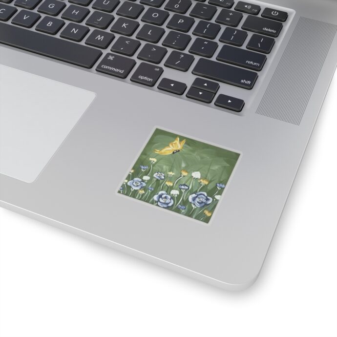 Green Flower Field Painted Sticker - Image 2