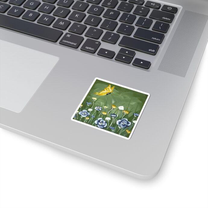Green Flower Field Painted Sticker - Image 3
