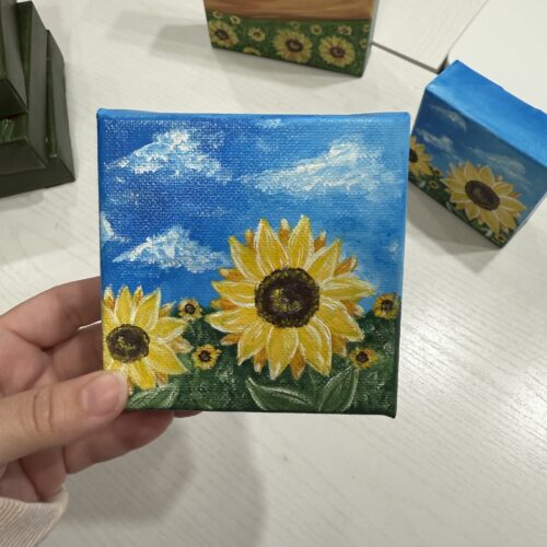 Mini Sunflower Field Painted Canvas #1