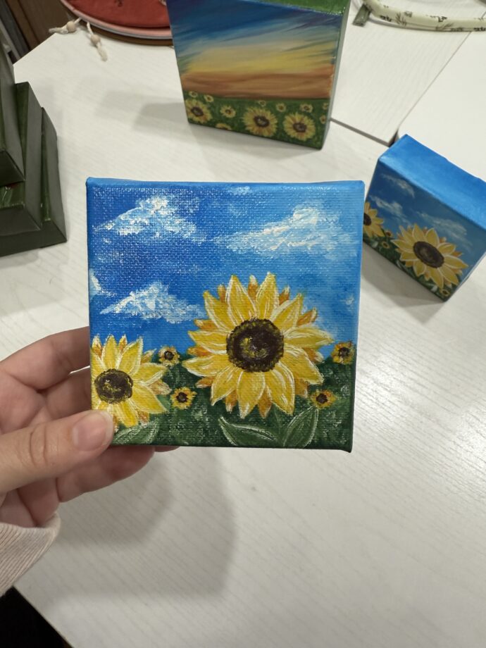 Mini Sunflower Field Painted Canvas #1