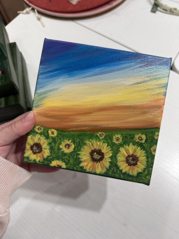 Sunflower Sunset Field Painted Canvas