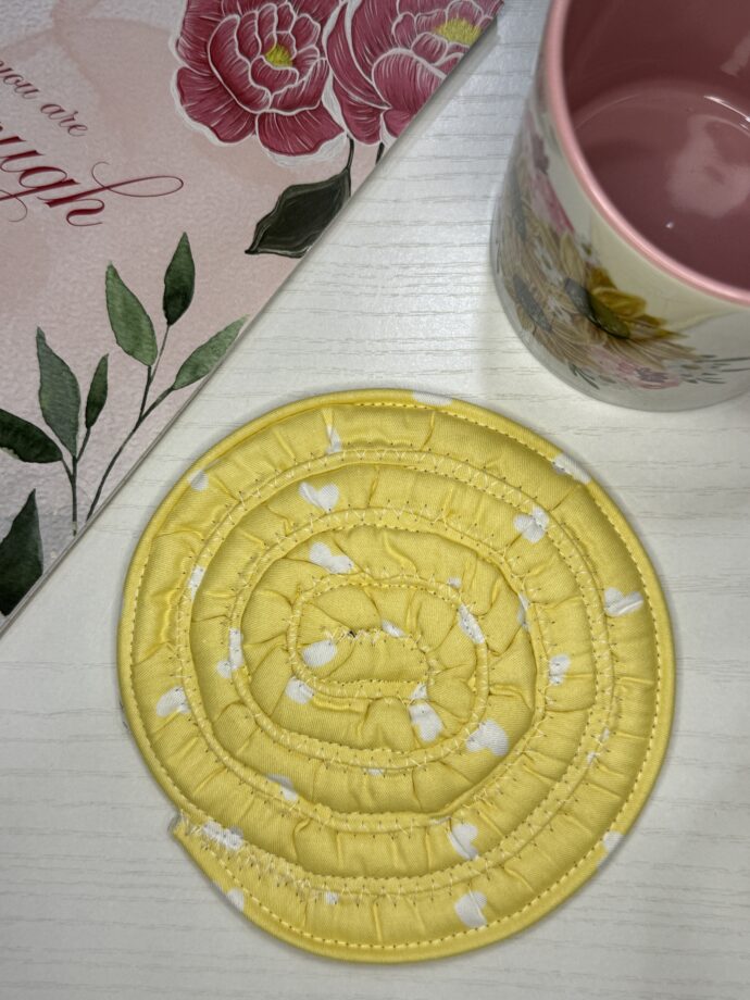 Yellow Floral Coaster #1