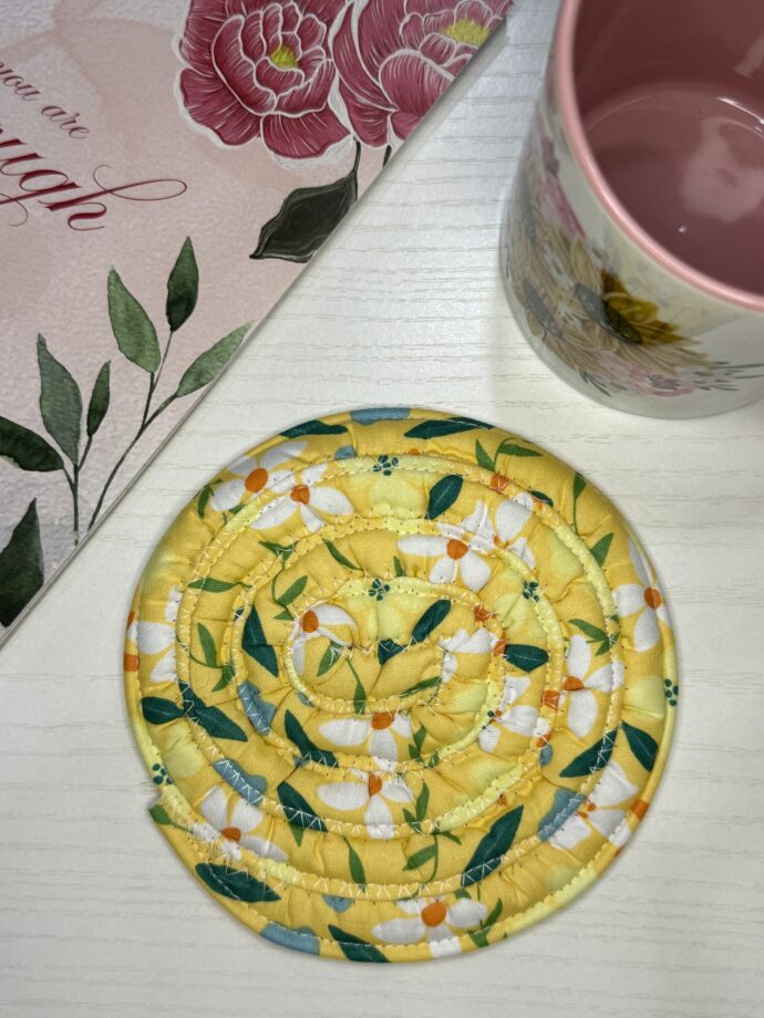 Yellow Floral Coaster #3