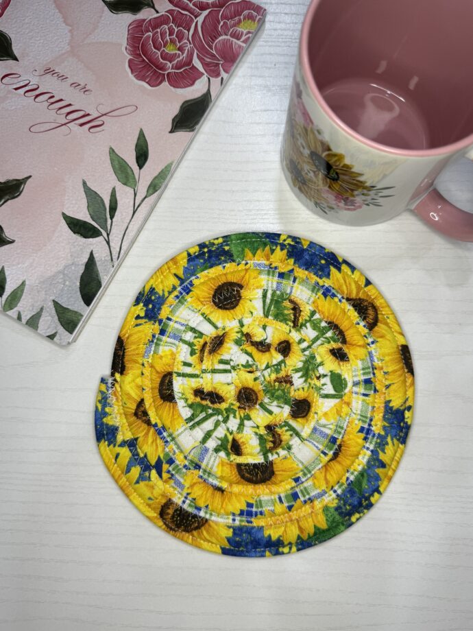 Sunflower Floral Fabric Trivet