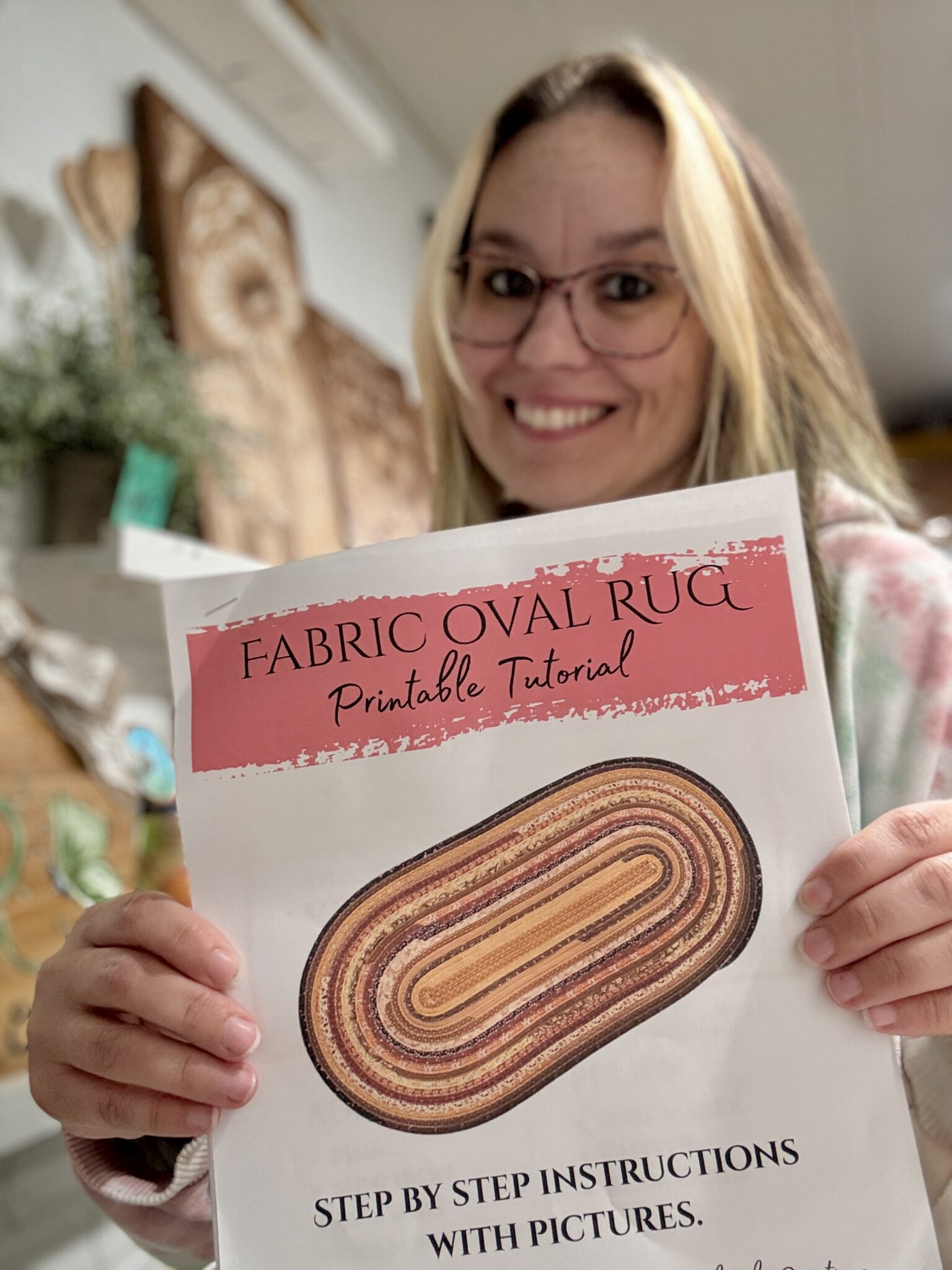 Oval Fabric Rug Printable Tutorial - Kristy's Handmade Creations