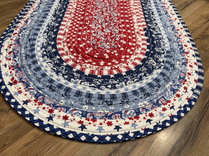Red, White and Blue Oval Rug - Image 3