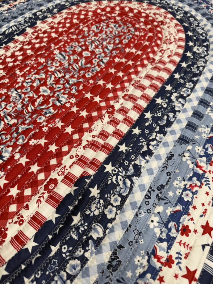 Red, White and Blue Oval Rug - Image 5